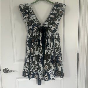 NWT- Ruffled Flutter Sleeve Mini Dress